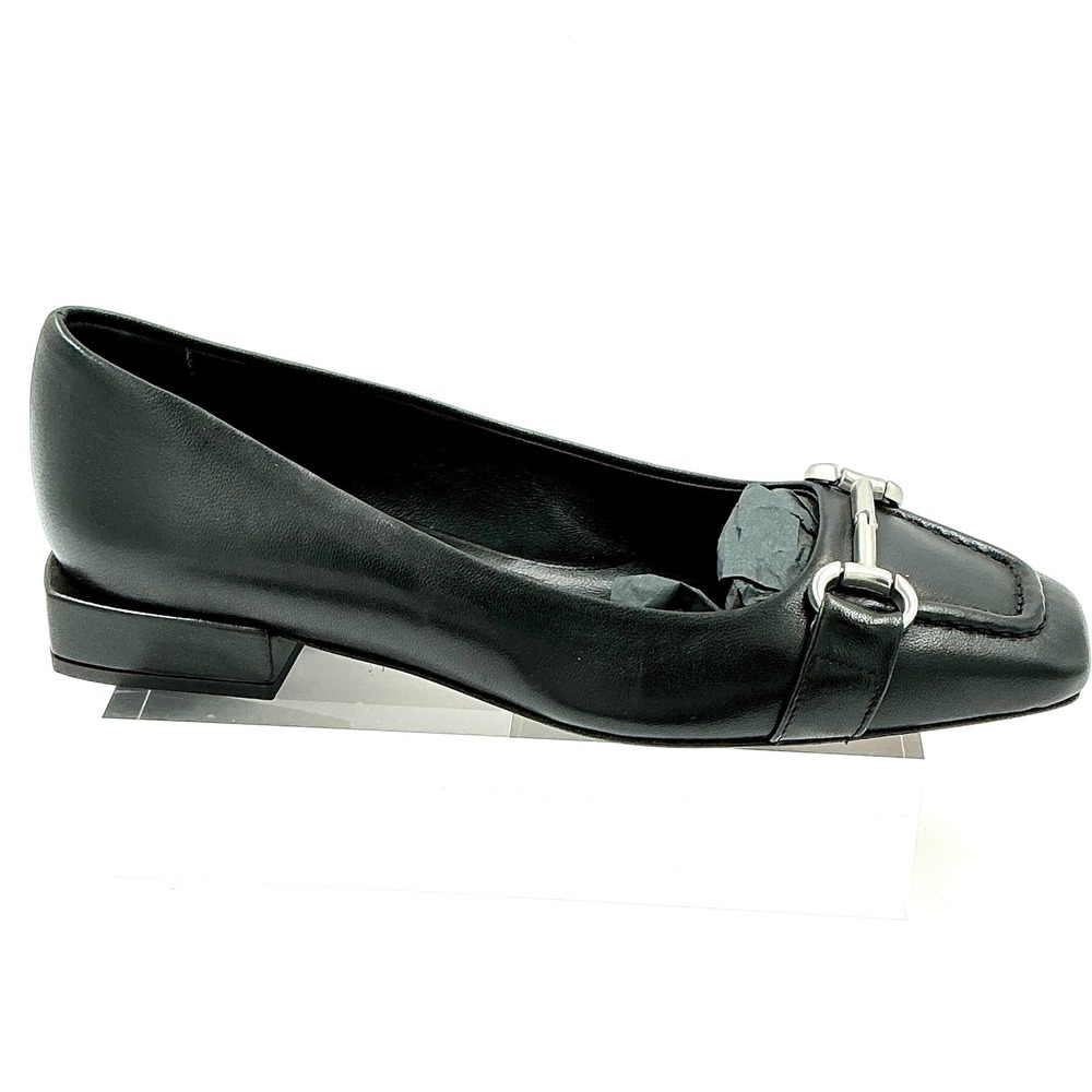 Bruno Magli Size 7.5 Black Leather Square Toe Bit Loafer Flats NEW Perla $350 - Picture 1 of 15